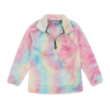 The Coral Palms® Kids Tie Dye Quarter-Zip Sherpa Pullover - CLOSEOUT