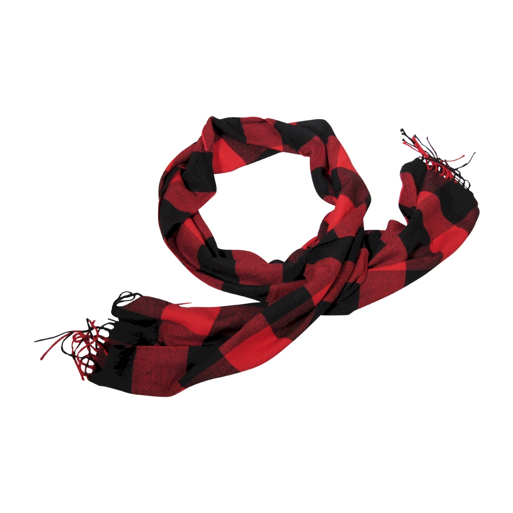 Buffalo Plaid Cozy Fringed Scarf Embroidery Blanks - RED - CLOSEOUT
