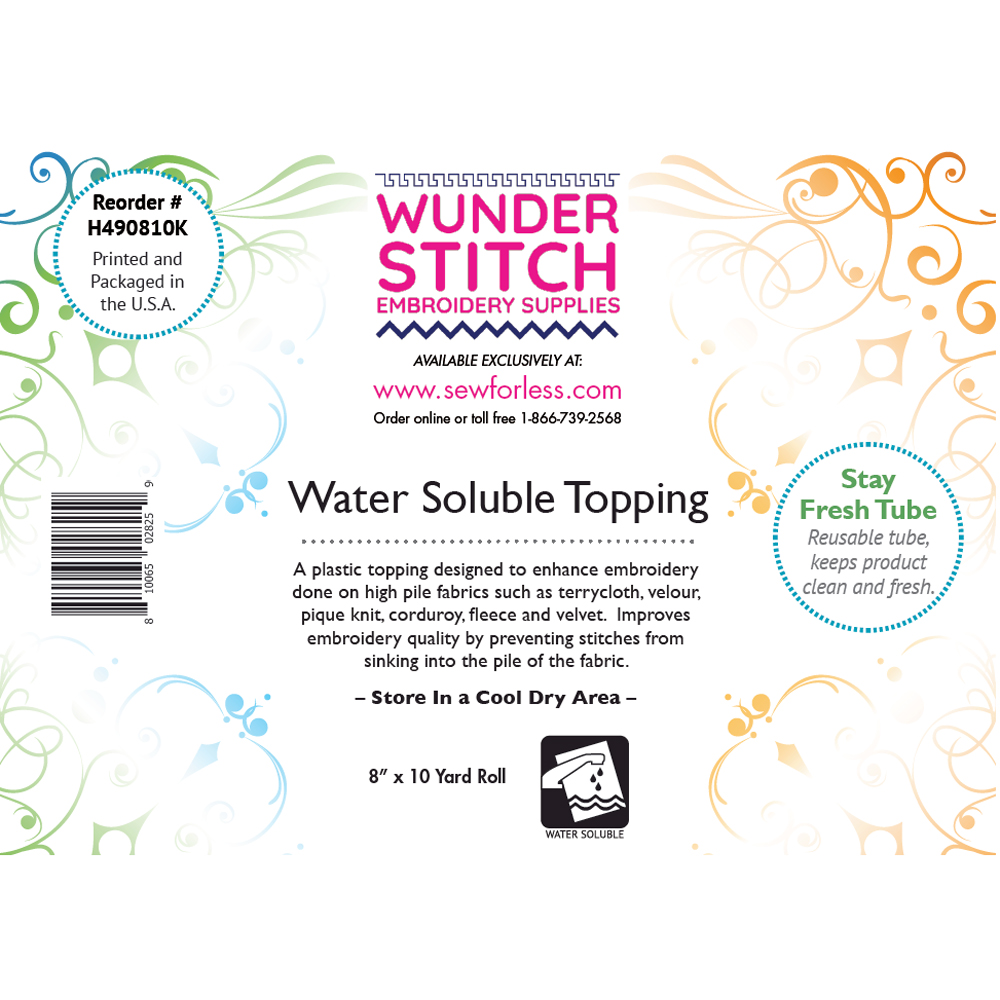 WunderStitch .09oz Water Soluble Embroidery Stabilizer 8in x 10yd Roll