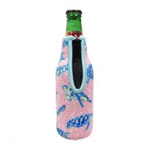 The Coral Palms� 12oz Long Neck Zipper Neoprene Bottle Coolie - Solely Sea Turtles Collection - CLOSEOUT