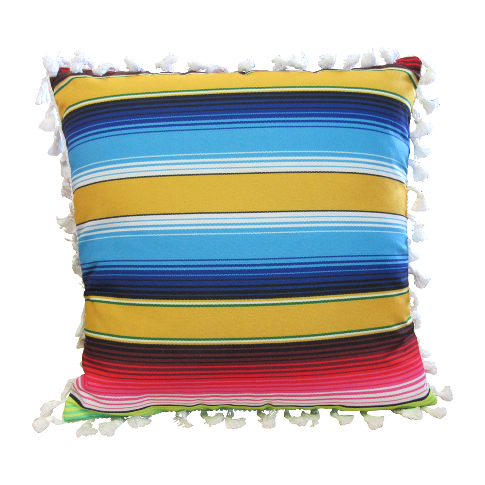 The Coral Palms® 16" Tassel Premium Canvas Throw Pillow Cover - Serape Fiesta Collection - CLOSEOUT