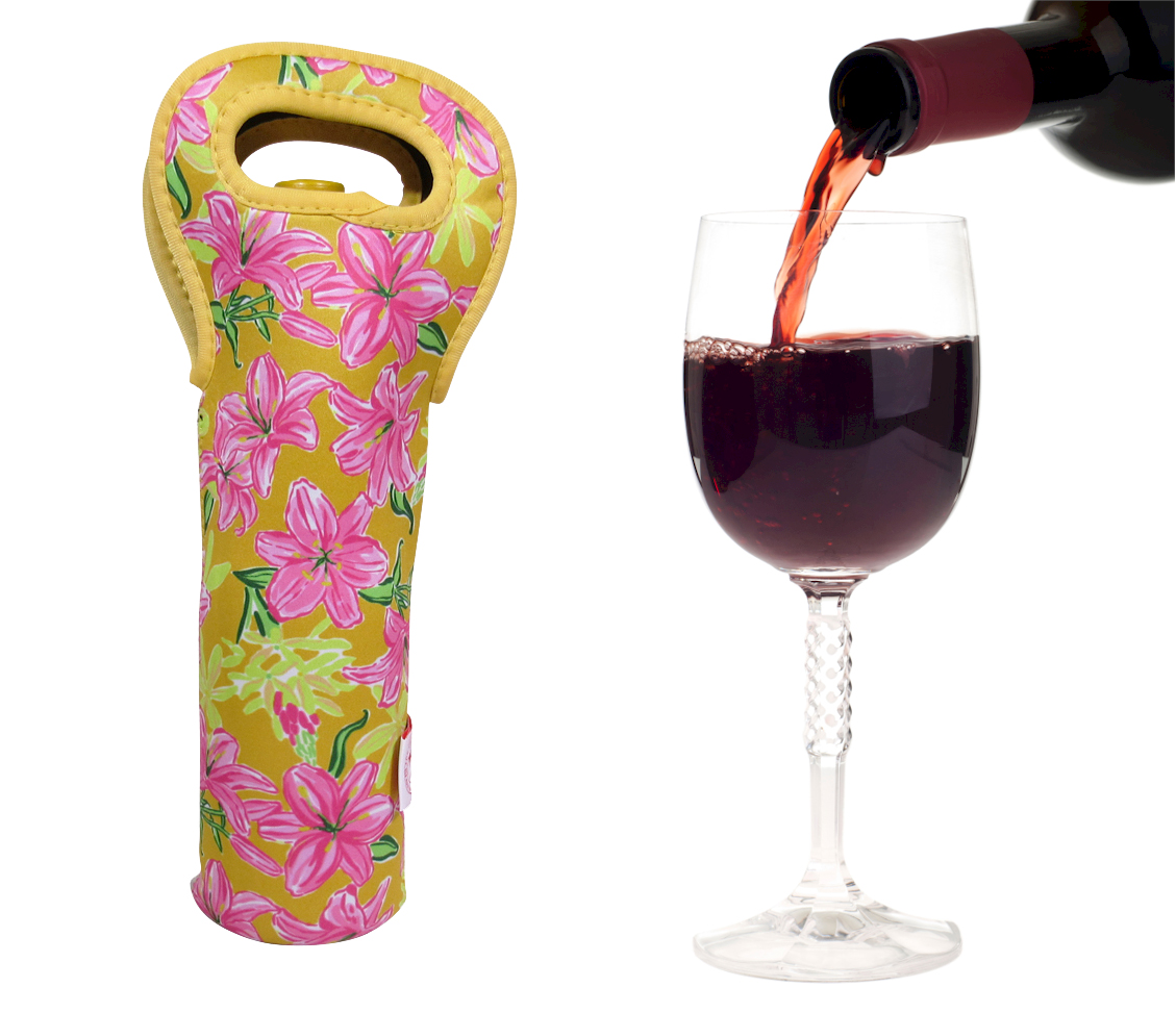 The Coral Palms® 750 ml Wine Bottle Neoprene Carrier Tote - Stargaze Soleil Collection - CLOSEOUT