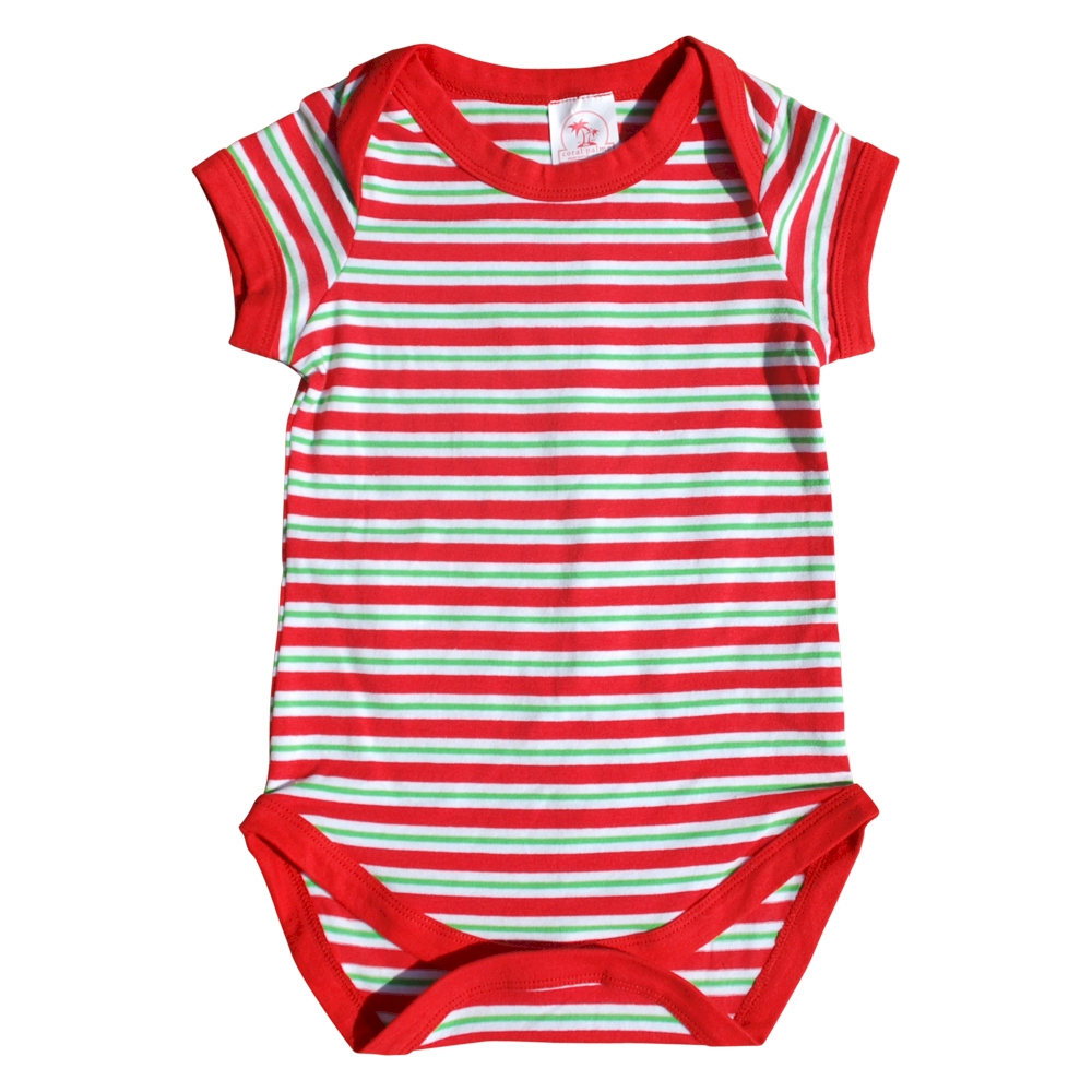 Christmas Infant Snapsuit - CANDY CANE STRIPES - CLOSEOUT