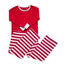 Adult Striped Christmas Pajamas - RED - CLOSEOUT