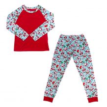 The Coral Palms® Ultra-Soft Adults 3/4 Raglan Sleeve Santa Christmas Pajamas - CLOSEOUT