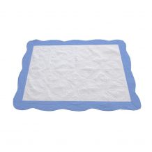 The Coral Palms® Quilted Heirloom Baby Quilt - SNOW WHITE/BLUE