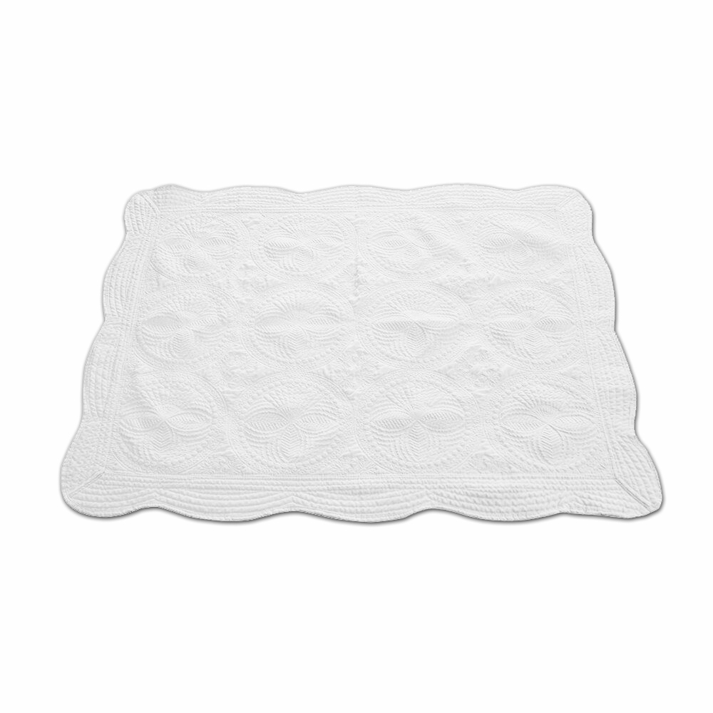 The Coral Palms® Quilted Heirloom Baby Quilt - SNOW WHITE