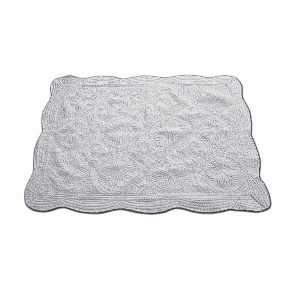 The Coral Palms® Quilted Heirloom Baby Quilt - LIGHT GRAY
