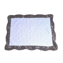 The Coral Palms� Quilted Heirloom Baby Quilt - WHITE/CAMO TRIM
