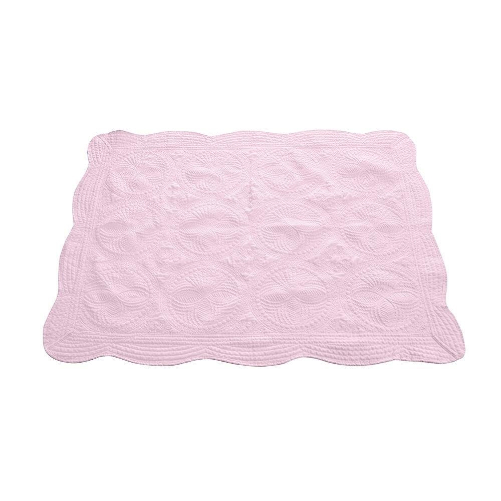The Coral Palms® Quilted Heirloom Baby Quilt - LIGHT PINK