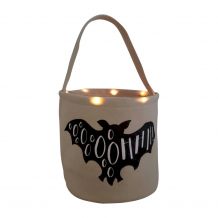The Coral Palms Light-Up Monogrammable Halloween Trick or Treat Bucket Tote - BAT - CLOSEOUT