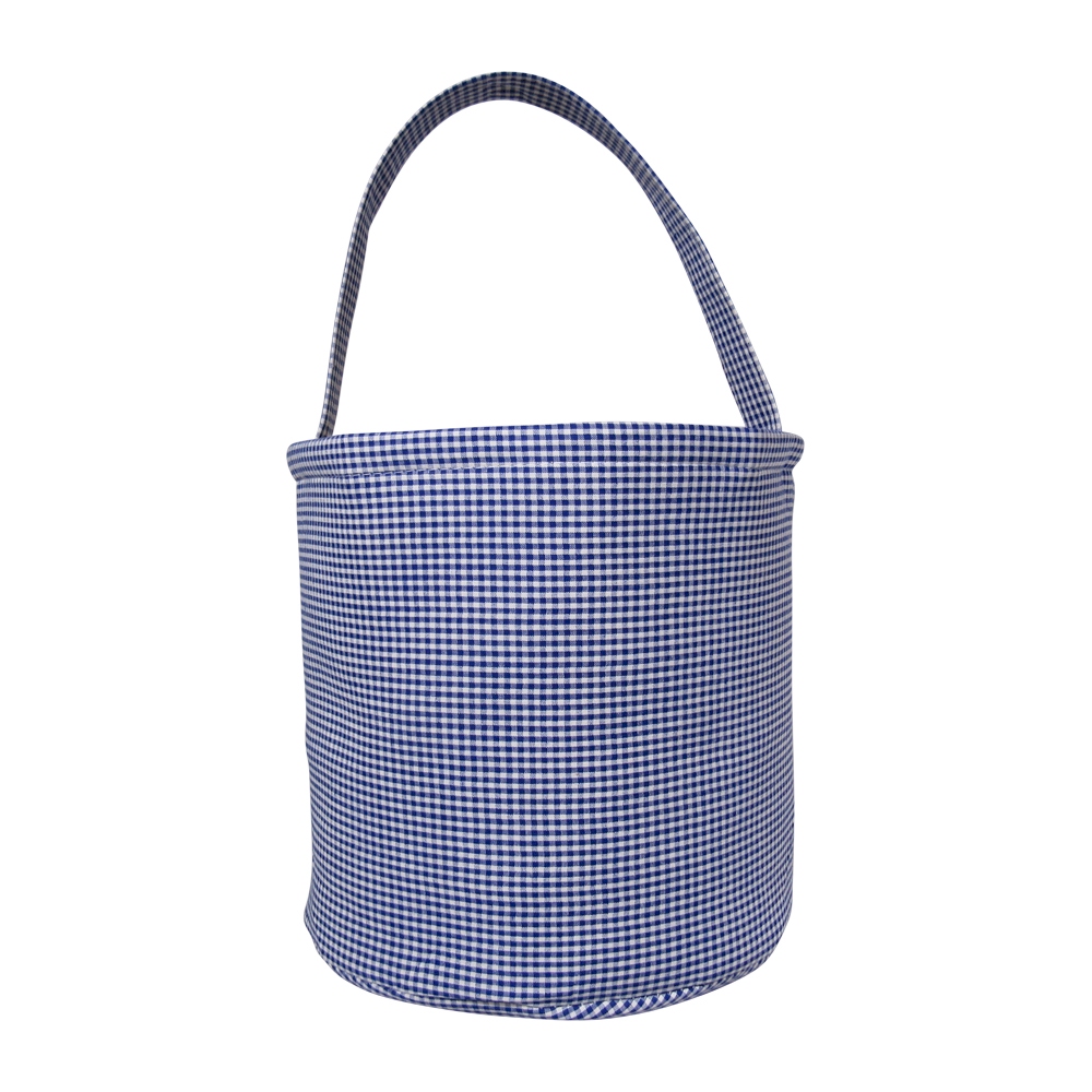 Classic Gingham Easter Bucket Tote - NAVY - CLOSEOUT
