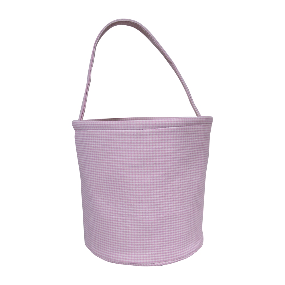 Classic Gingham Easter Bucket Tote - PINK - CLOSEOUT
