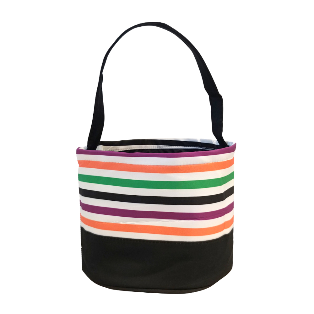 Monogrammable Easter Basket & Halloween Bucket Tote - MULTI-STRIPE - CLOSEOUT