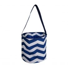 Monogrammable Easter Basket & Halloween Bucket Tote - NAVY CHEVRON - CLOSEOUT