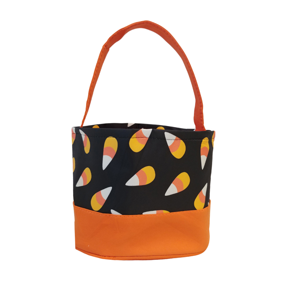 Monogrammable Halloween Bucket Tote - CANDY CORN - CLOSEOUT