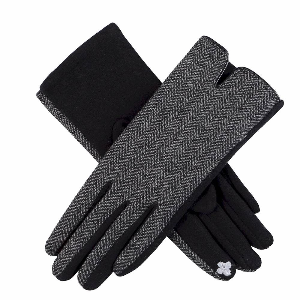 Designer-Look Touchscreen Gloves - HERRINGBONE - CLOSEOUT