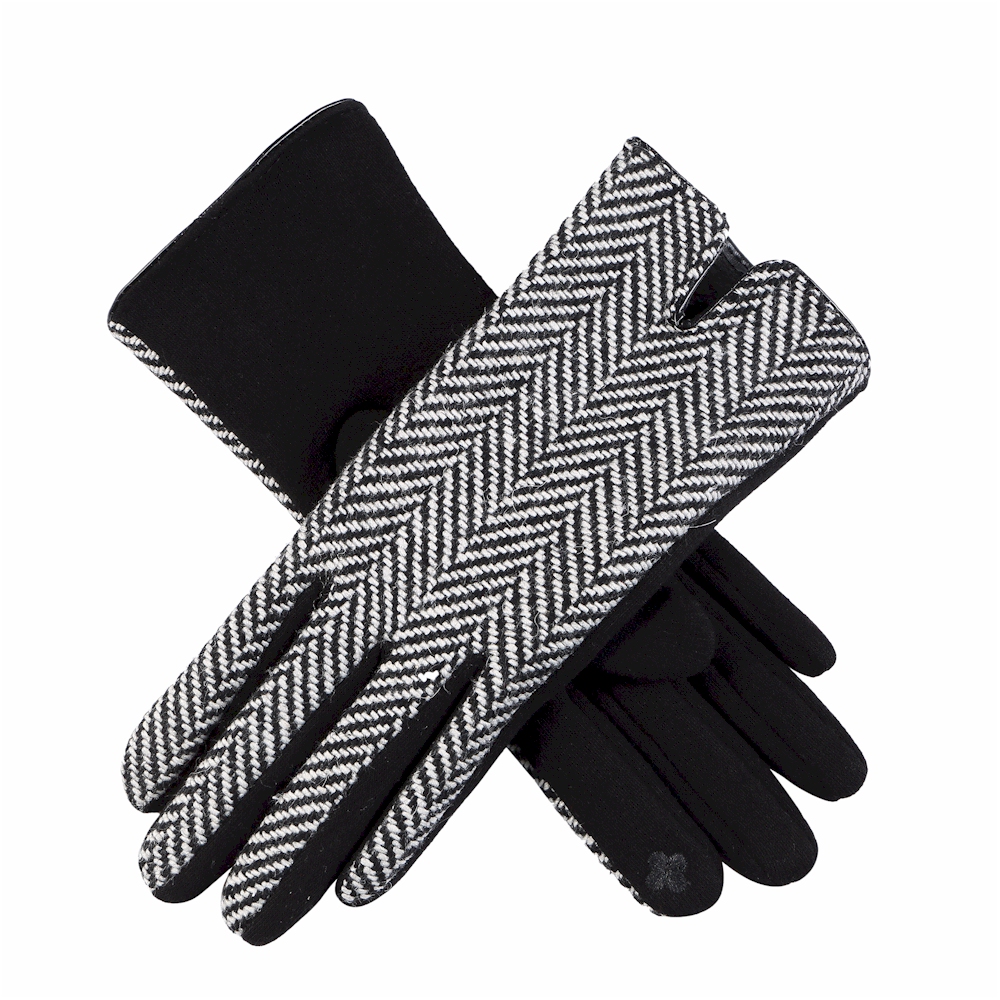 Designer-Look Touchscreen Gloves - JUMBO HERRINGBONE - CLOSEOUT