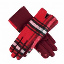 Designer-Look Touchscreen Gloves - RED PLAID - CLOSEOUT