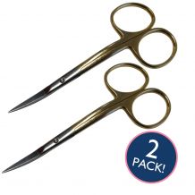 WunderStitch 4" Gold Handled Double Curved Embroidery Scissors 2 Pack - SPECIAL PURCHASE