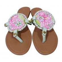 The Coral Palms® EasyStitch Medallion Sandal with Mint Accents - CLOSEOUT