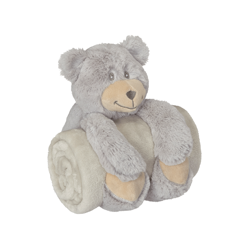 Embroider Buddy - Blankey Hugger Plush Toy and 30" x 40" Blanket Set - Bear