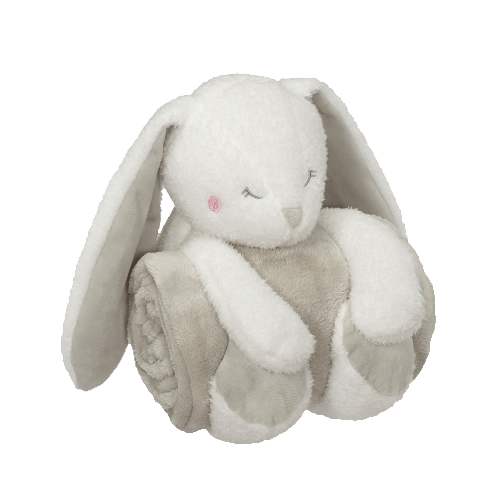 Embroider Buddy - Blankey Hugger Plush Toy and 30" x 40" Blanket Set - Bunny 