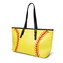 The Coral Palms® Fast Pitch Premium Faux Leather and Embroidered Laces Softball Tote - CLOSEOUT