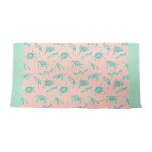 The Coral Palms® Solely Sea Turtles Print Hemmed Beach Towel - CLOSEOUT