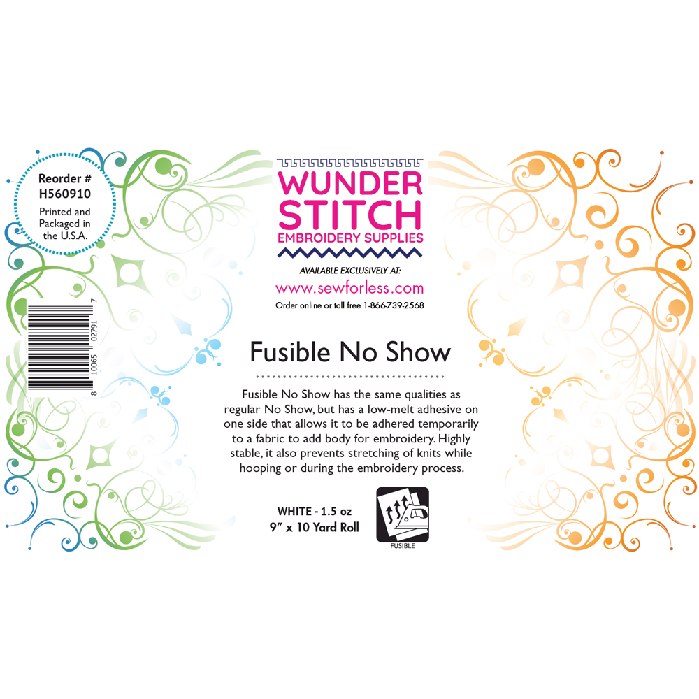 WunderStitch 1.5oz No Show Fusible Mesh Cutaway Embroidery Stabilizer 9in x 10yd Roll