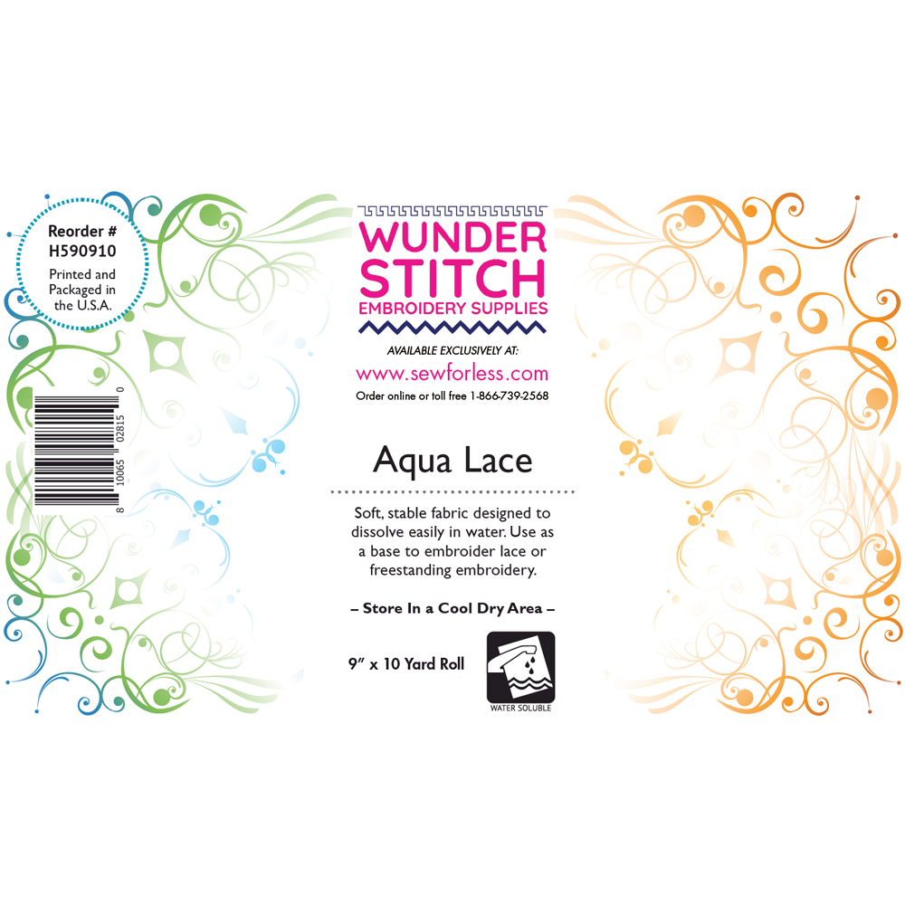 WunderStitch Aqua Lace Embroidery Stabilizer 9in x 10yd Roll