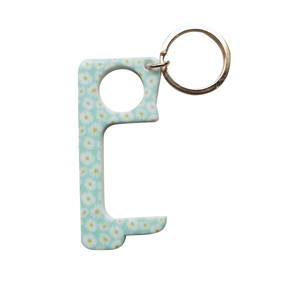 Touchless Hands-Free Door Opener Keychain - DAISIES - CLOSEOUT