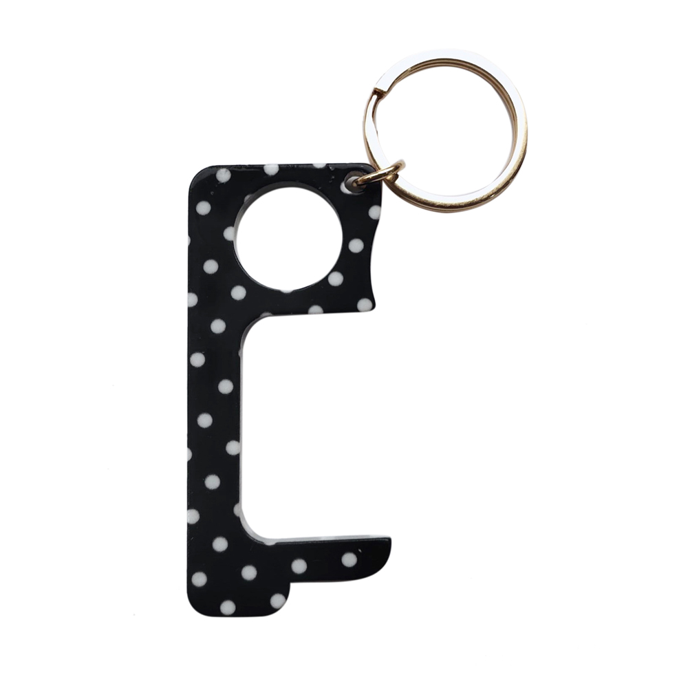 Touchless Hands Free Door Opener Keychain Polka Dot Closeout