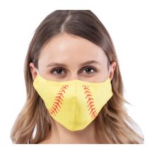 Adult 4-Layer Cotton Mask - Includes 1 Replaceable PM2.5 Filter and Adjustable Ear Straps - SOFTBALL