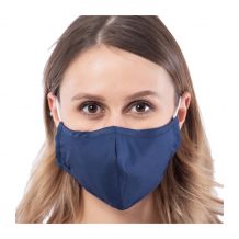 Adult 4-Layer Cotton Mask - Includes 1 Replaceable PM2.5 Filter and Adjustable Ear Straps - NAVY