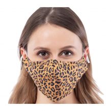 Adult 4-Layer Cotton Mask - Includes 1 Replaceable PM2.5 Filter and Adjustable Ear Straps - LEOPARD