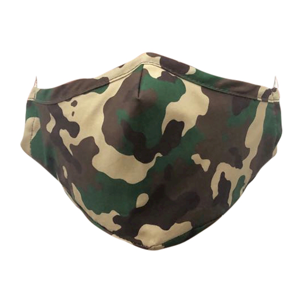 Adult 4-Layer Cotton Mask - Includes 1 Replaceable PM2.5 Filter and Adjustable Ear Straps - CAMO