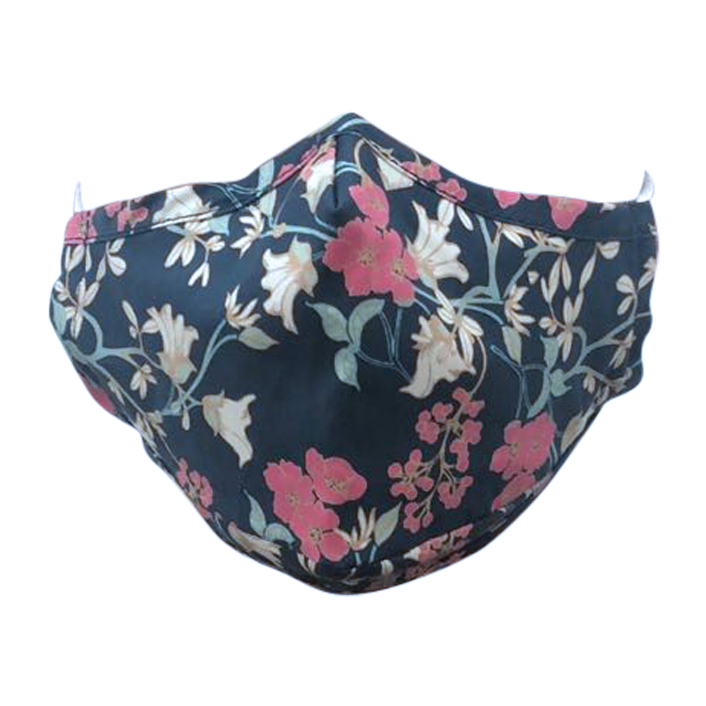 Adult 4-Layer Cotton Mask - Includes 1 Replaceable PM2.5 Filter and Adjustable Ear Straps - FLORAL
