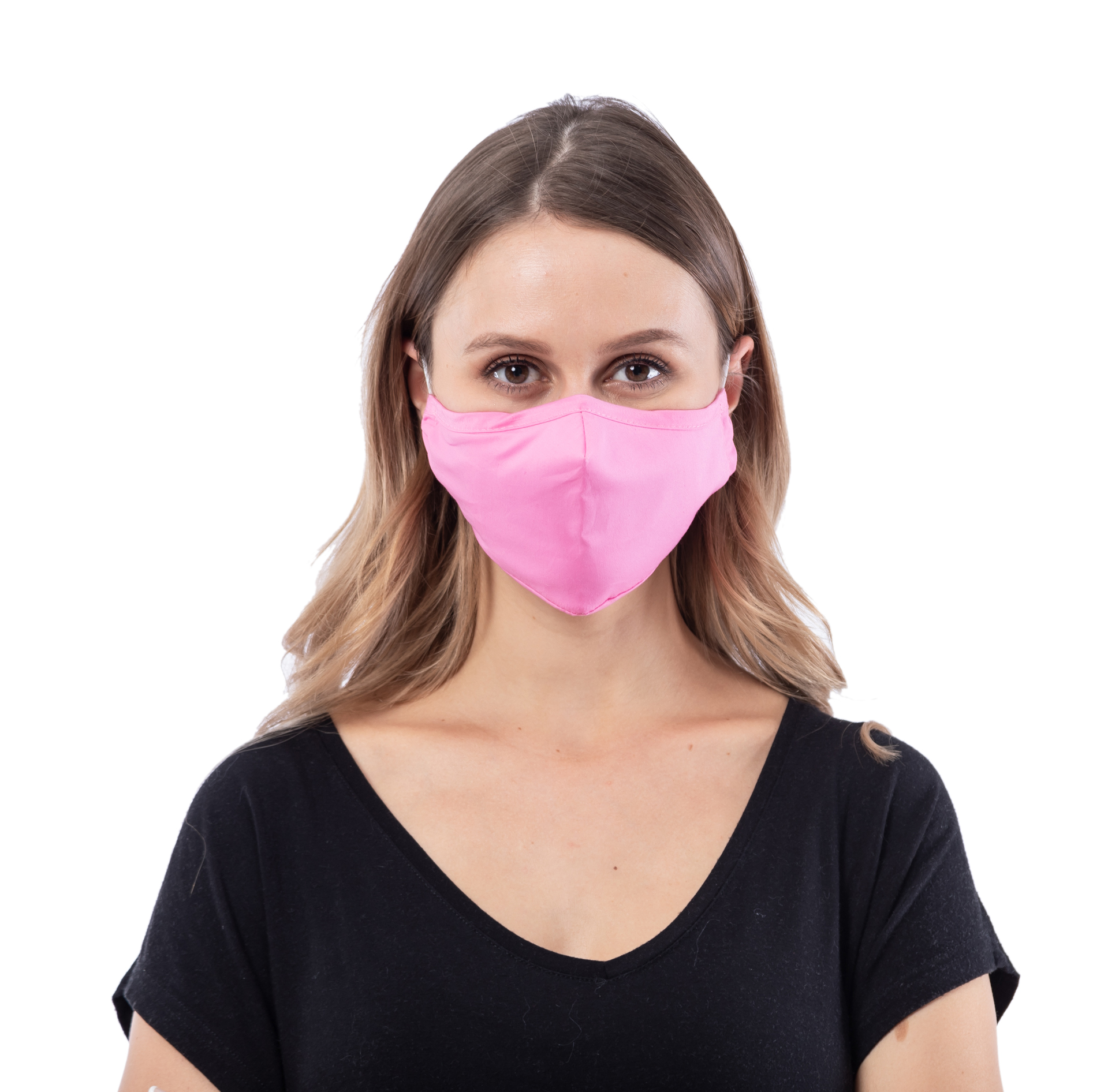 Adult 4-Layer Cotton Mask - Includes 1 Replaceable PM2.5 Filter and Adjustable Ear Straps - PINK