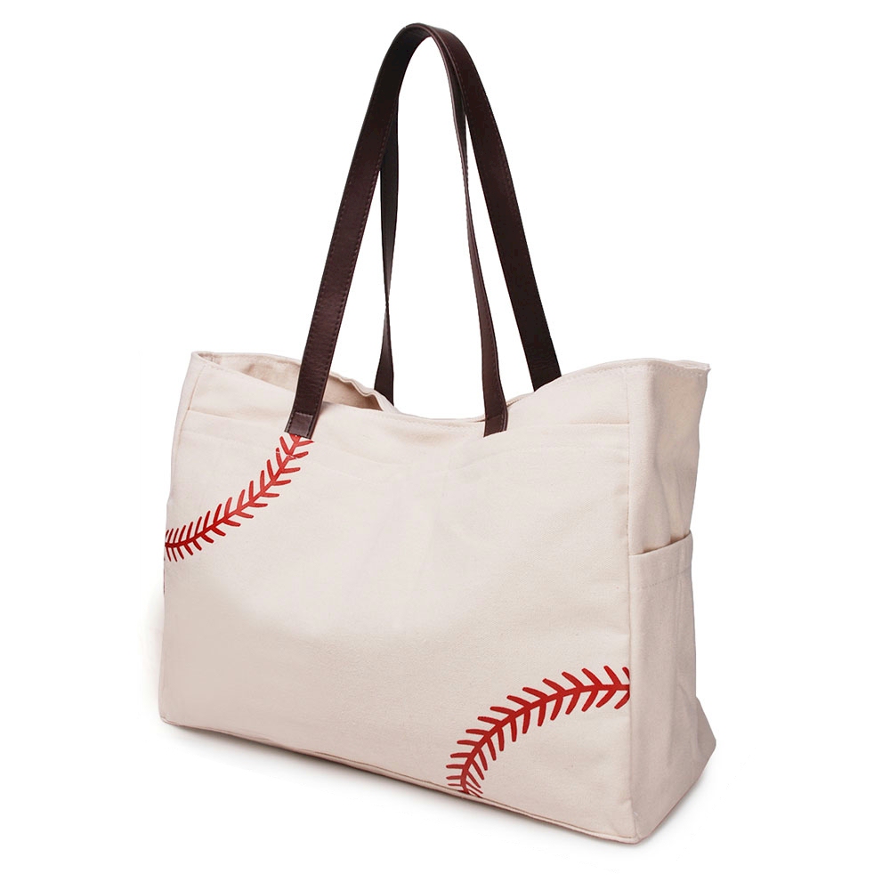The Coral Palms® Laces Only Super Pouch Carryall Canvas Baseball Tote - CLOSEOUT