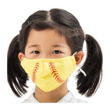 Kids 4-Layer Cotton Mask - Includes 1 Replaceable PM2.5 Filter and Adjustable Ear Straps - SOFTBALL