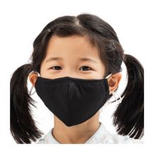 Kids 4-Layer Cotton Mask - Includes 1 Replaceable PM2.5 Filter and Adjustable Ear Straps - BLACK