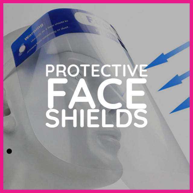 Transparent Face Shield Protection Mask with Foam Comfort Strap - Bulk 12/Pack