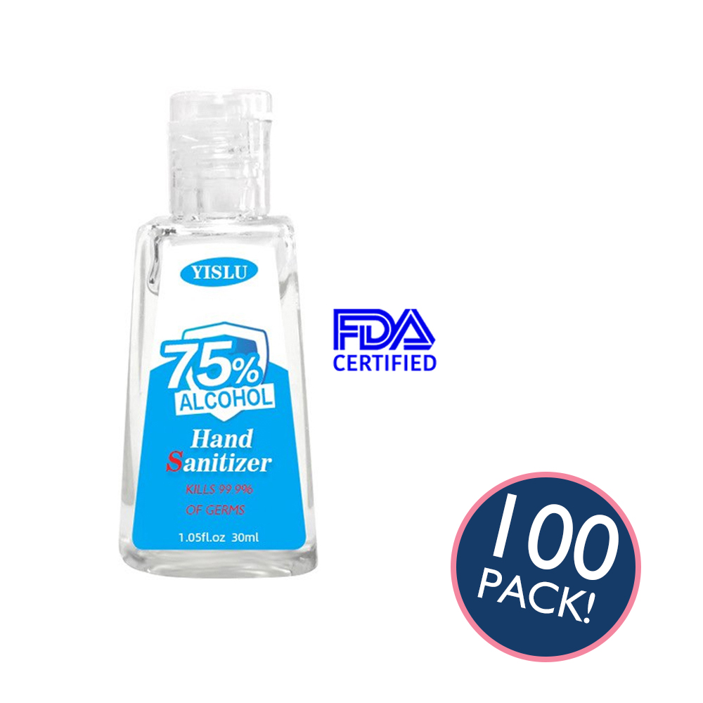 FDA Certified Portable Travel-Sized Hand Sanitizer Bottle 30ml - 100/pack