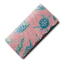 The Coral Palms® Perfect Vacay Scalloped Faux Leather Tri-Fold Wallet Embroidery Blank - Solely Sea Turtles Collection