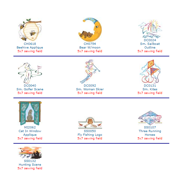 Sewin' Big #1 5x7 Sewing Field Embroidery Designs by Dakota Collectibles on a CD-ROM 970040