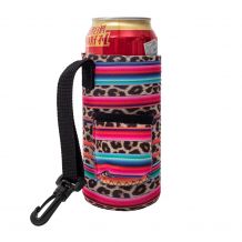The Perfect Float Trip  12oz Slim Can Neoprene Coolie with Built-in Hand Sanitizer Holder - Serape Print - CLOSEOUT