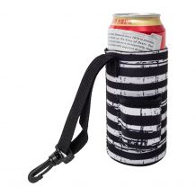 The Perfect Float Trip  12oz Slim Can Neoprene Coolie with Built-in Hand Sanitizer Holder - Blue Line Flag Print - CLOSEOUT