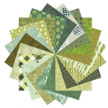 100% Cotton Quilt Fabric Green Assortment - 14 Fat Quarter Bundle