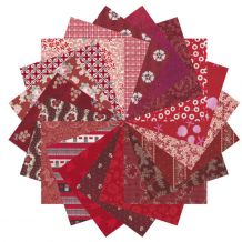 100% Cotton Quilt Fabric Reds Assortment - 14 Fat Quarter Bundle